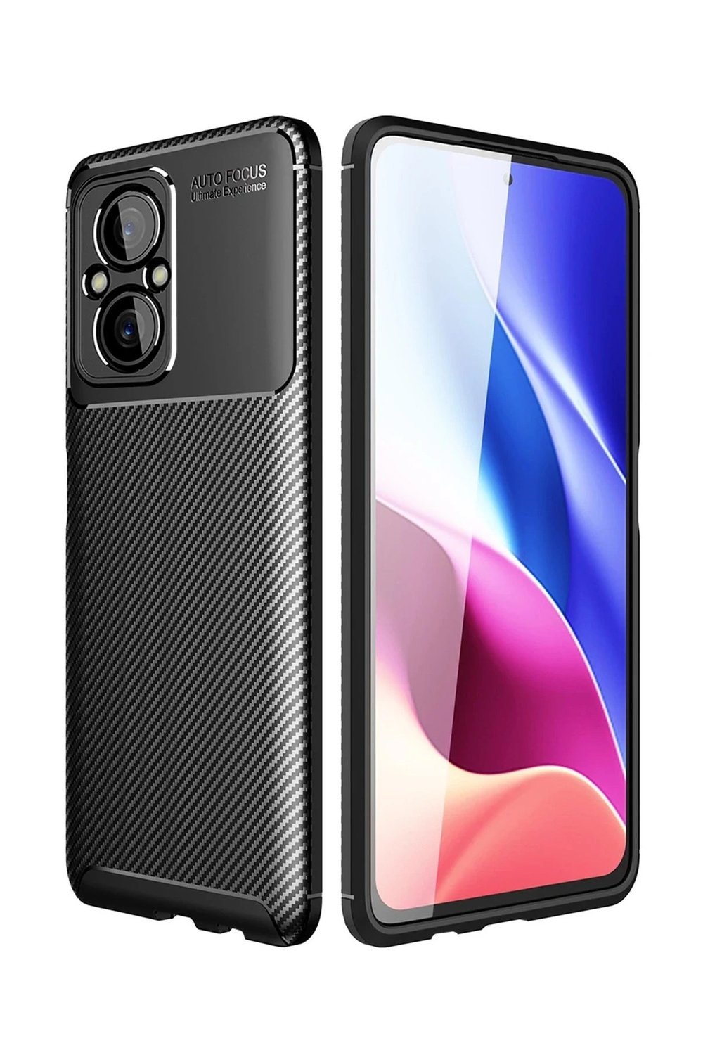 Mey İthalat®   Poco M5 Kılıf Auto Focus Karbon Kapak - Siyah
