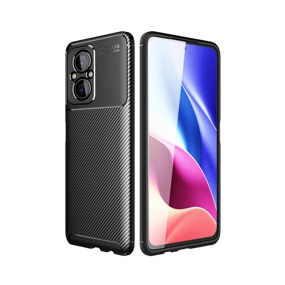 Mey İthalat®   Poco M5 Kılıf Auto Focus Karbon Kapak - Siyah