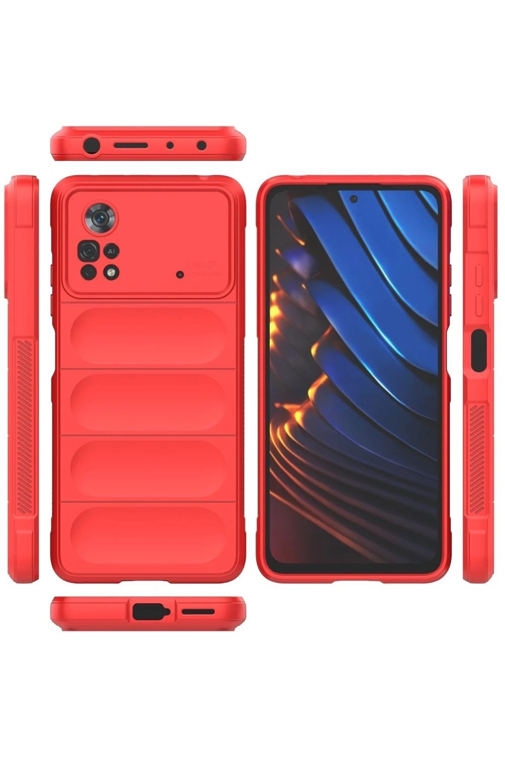 Mey İthalat®   Poco X4 Pro 5G Kılıf Optimum Silikon - Kırmızı