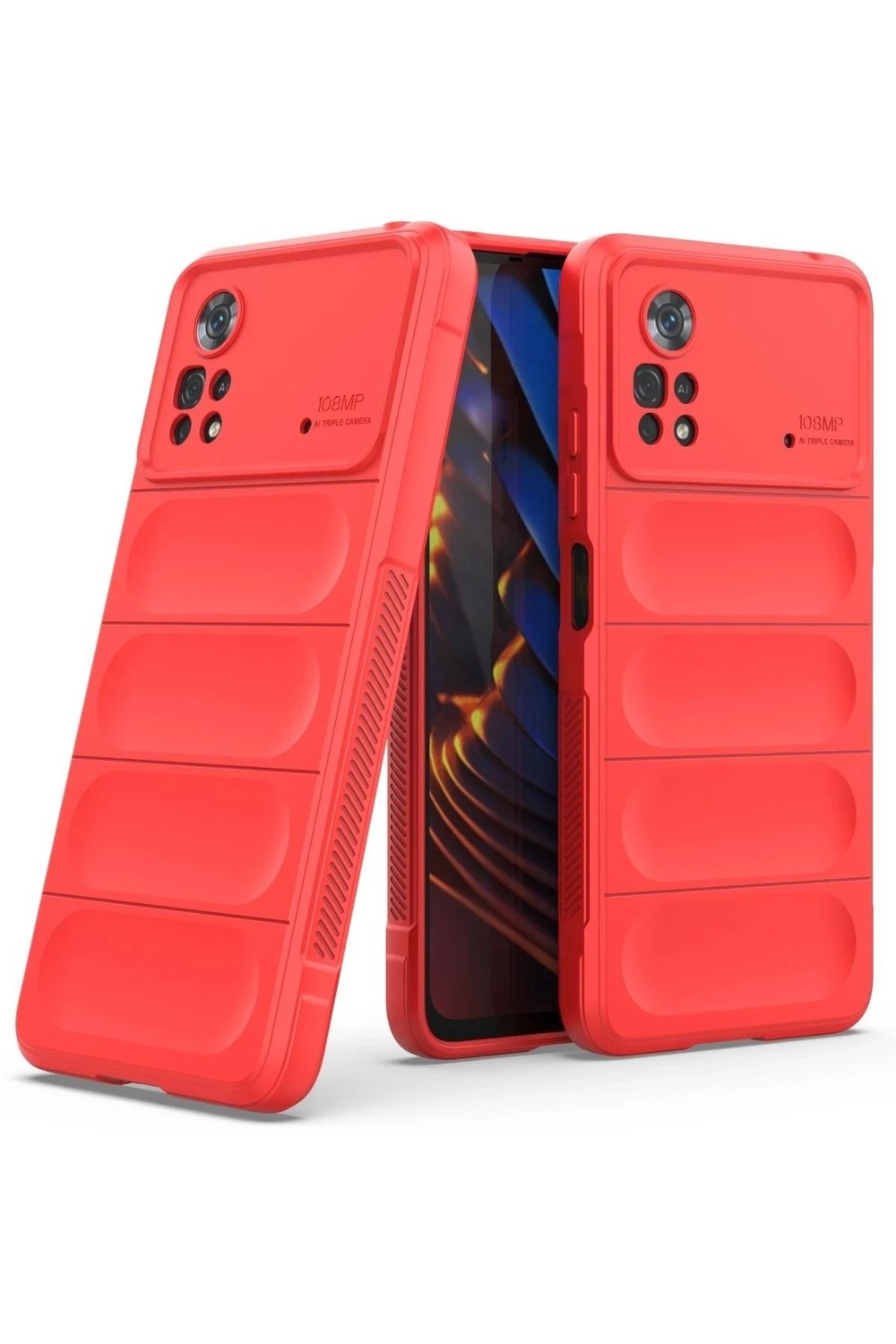 Mey İthalat®   Poco X4 Pro 5G Kılıf Optimum Silikon - Kırmızı