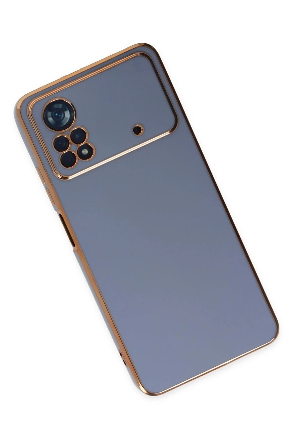 Mey İthalat®   Poco X4 Pro 5G Kılıf Volet Silikon - Mavi