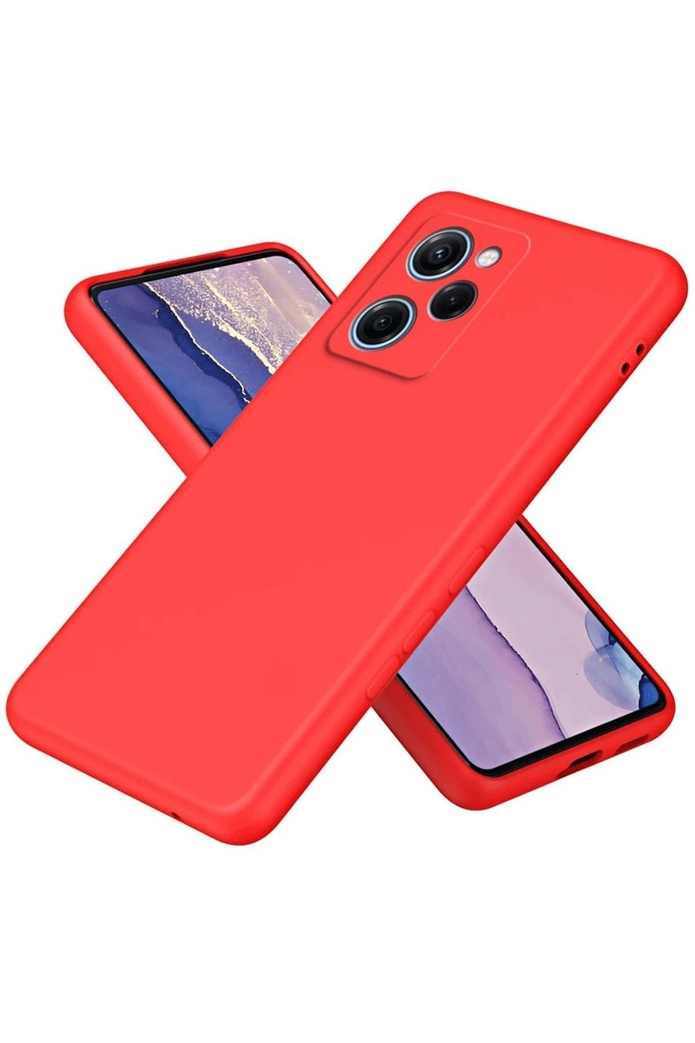 Mey İthalat®   Poco X5 Pro 5G Nano içi Kadife Silikon - Kırmızı