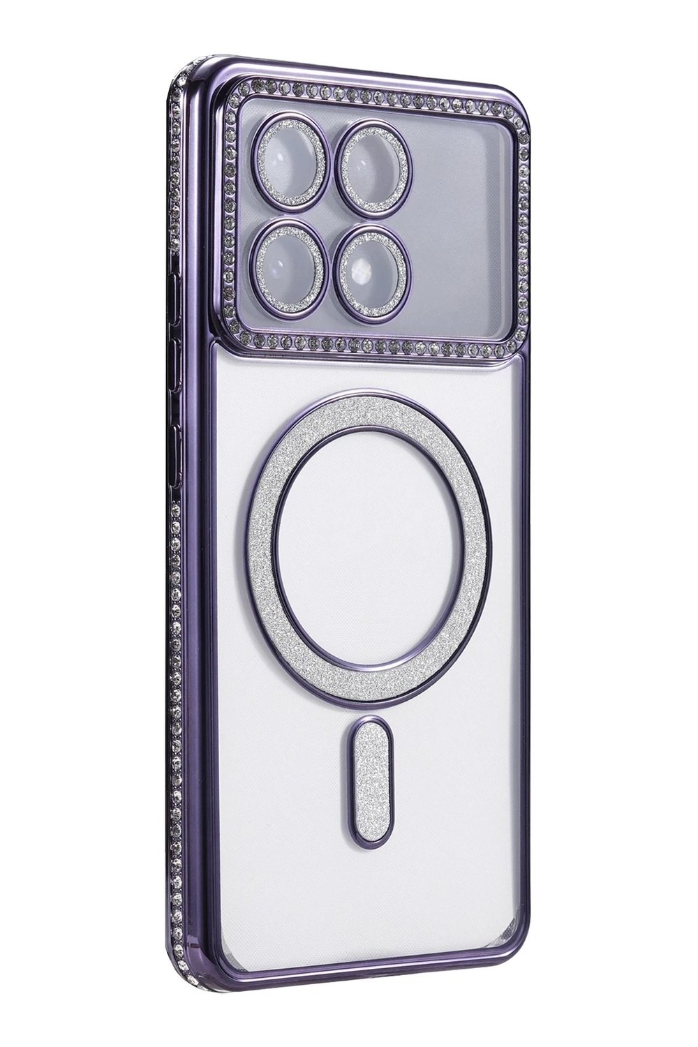Mey İthalat®   Poco X6 Pro Joke Simli Magneticsafe Kılıf - Derin Mor