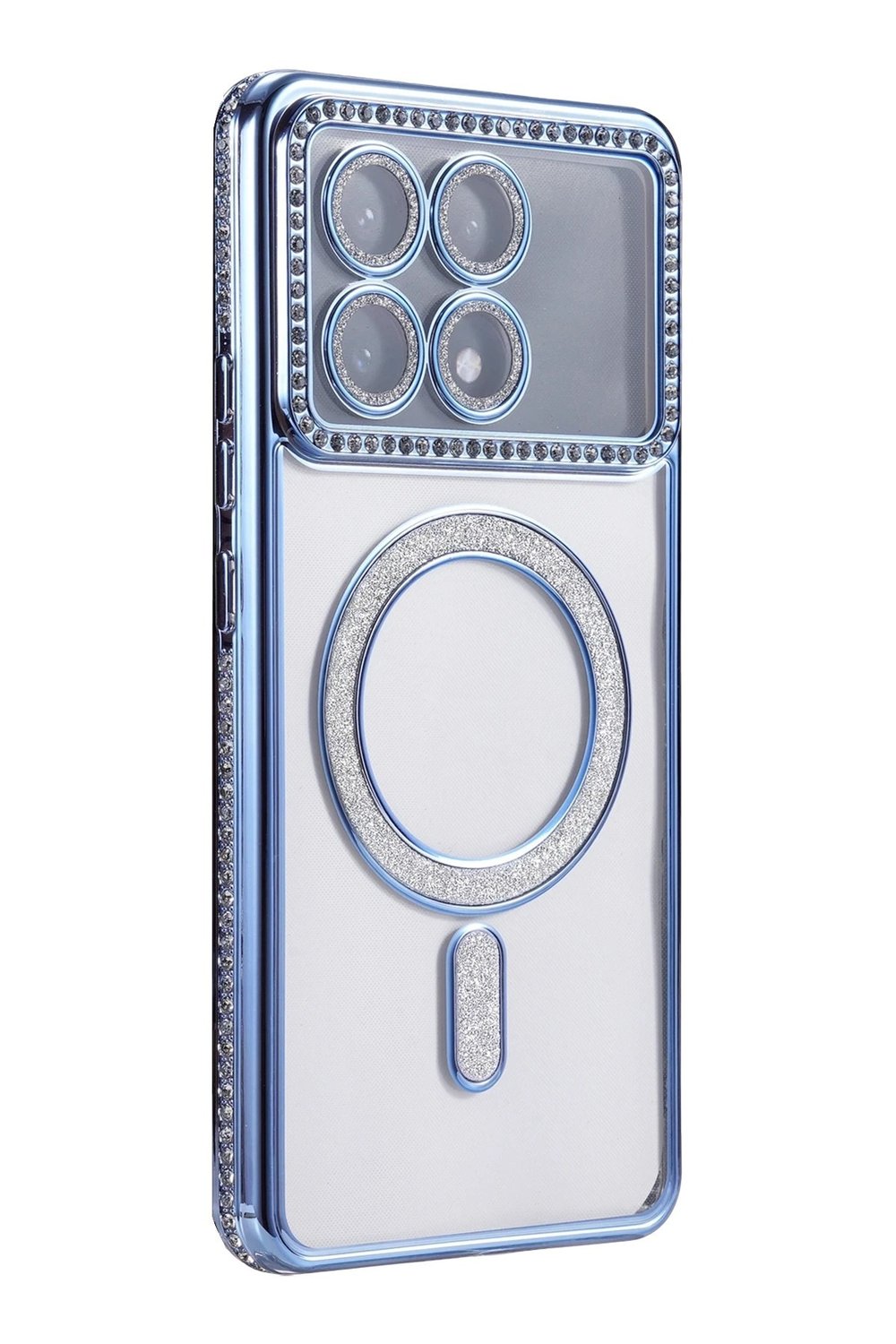 Mey İthalat®   Poco X6 Pro Joke Simli Magneticsafe Kılıf - Mavi