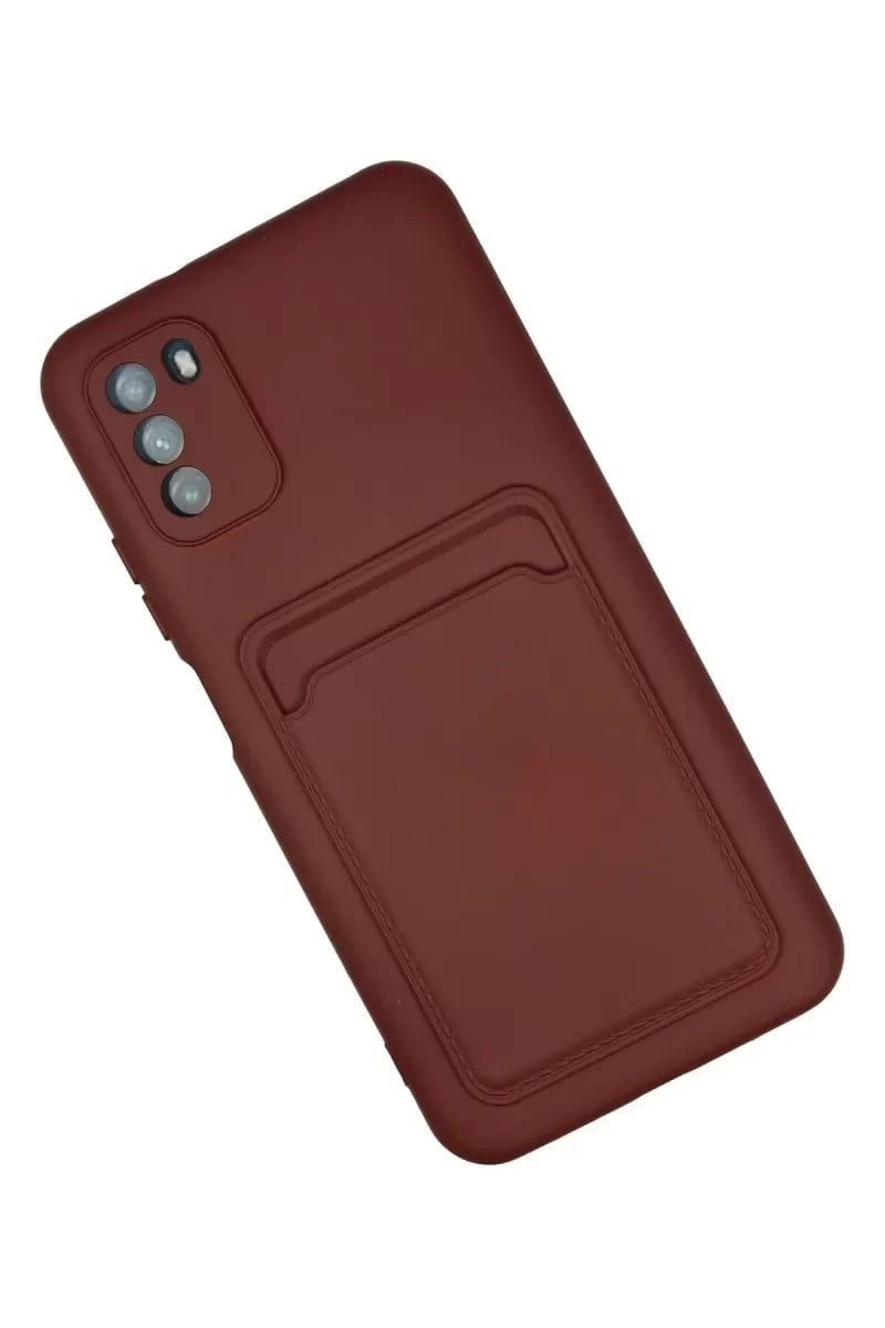 Mey İthalat®   Pocophone M3 Kılıf Kelvin Kartvizitli Silikon - Bordo