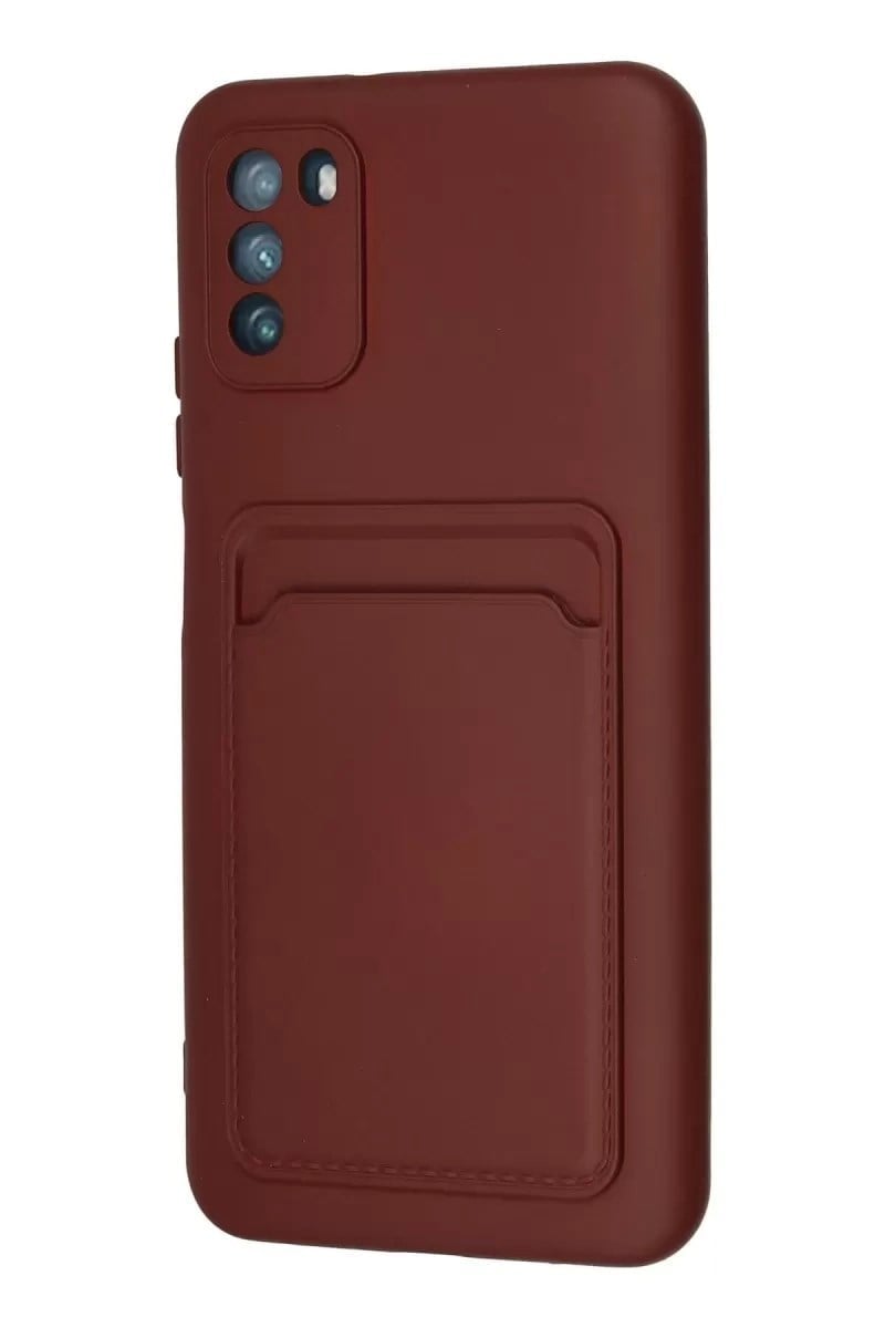 Mey İthalat®   Pocophone M3 Kılıf Kelvin Kartvizitli Silikon - Bordo