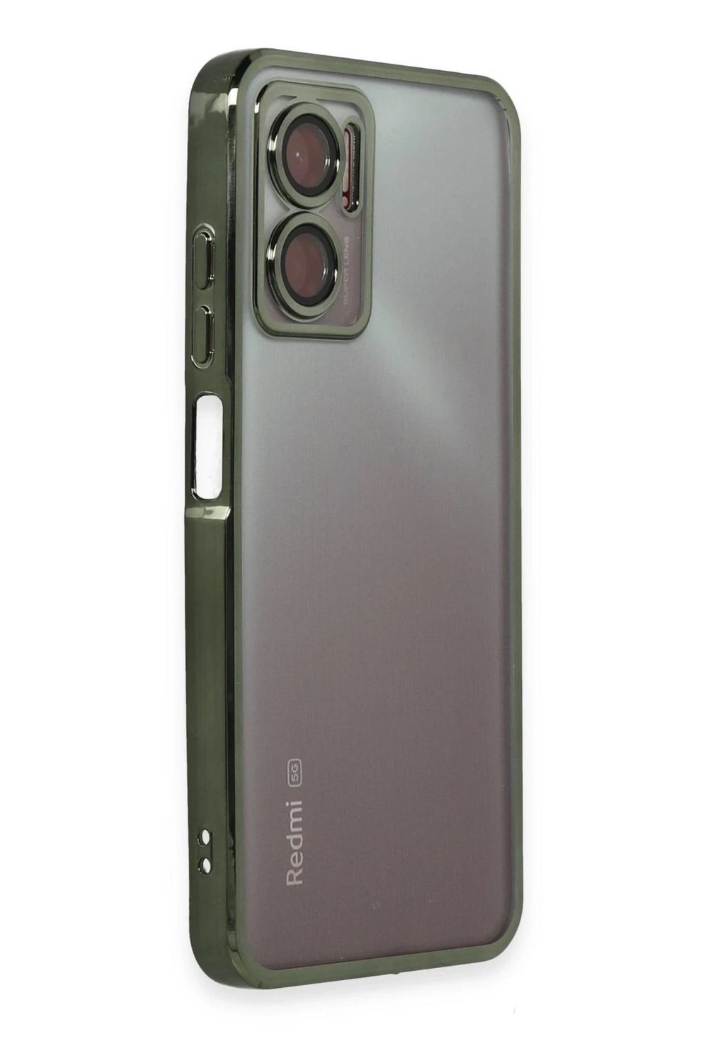 Mey İthalat®   Redmi 10 5G Kılıf  Lensli Silikon - Yeşil