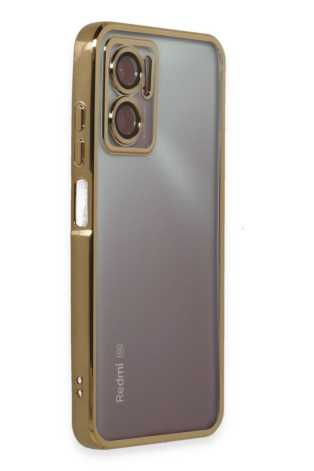 Mey İthalat®   Redmi 10 5G Kılıf  Lensli Silikon - Gold