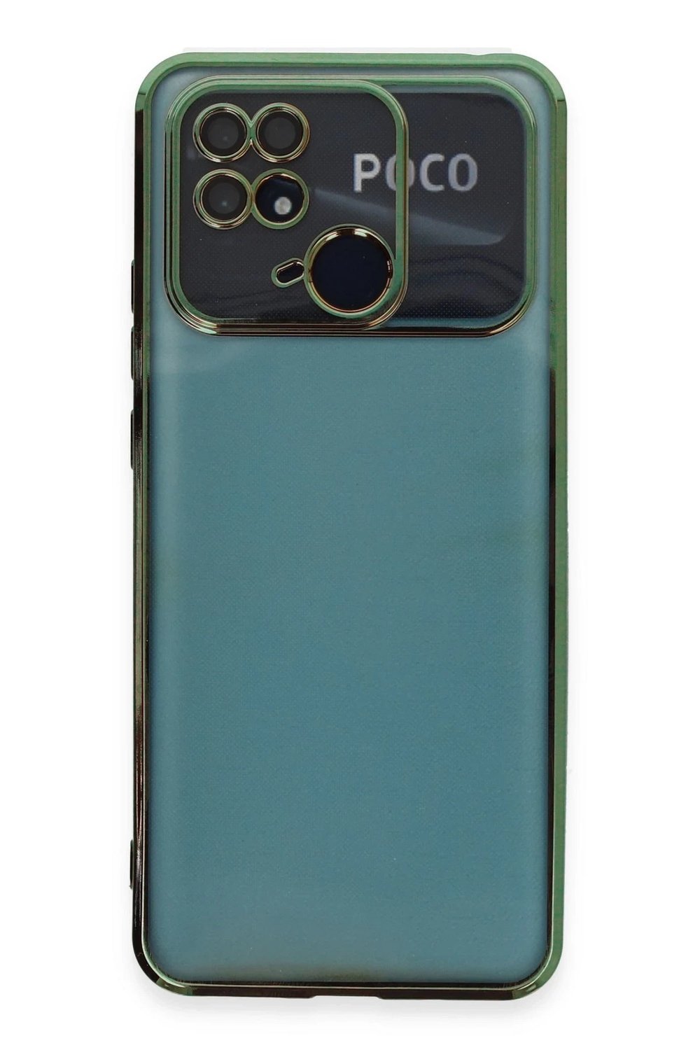 Mey İthalat®   Redmi 10C Kılıf  Lensli Silikon - Yeşil