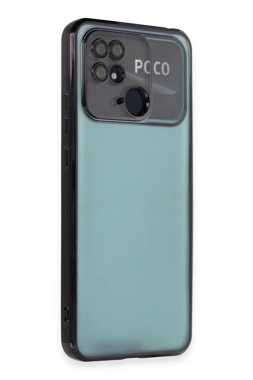 Mey İthalat®   Redmi 10C Kılıf  Lensli Silikon - Siyah
