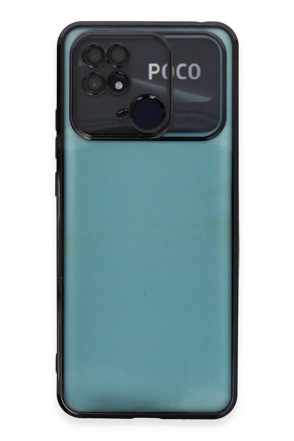 Mey İthalat®   Redmi 10C Kılıf  Lensli Silikon - Siyah