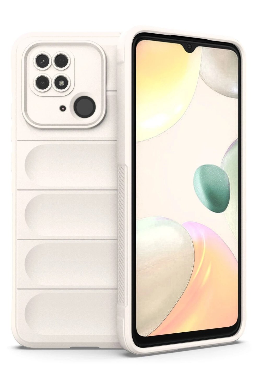 Mey İthalat®   Redmi 10C Kılıf Optimum Silikon - Krem