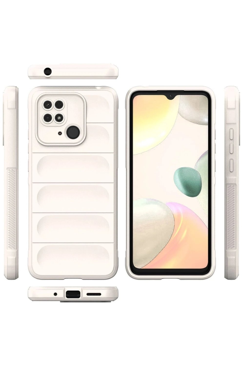 Mey İthalat®   Redmi 10C Kılıf Optimum Silikon - Krem