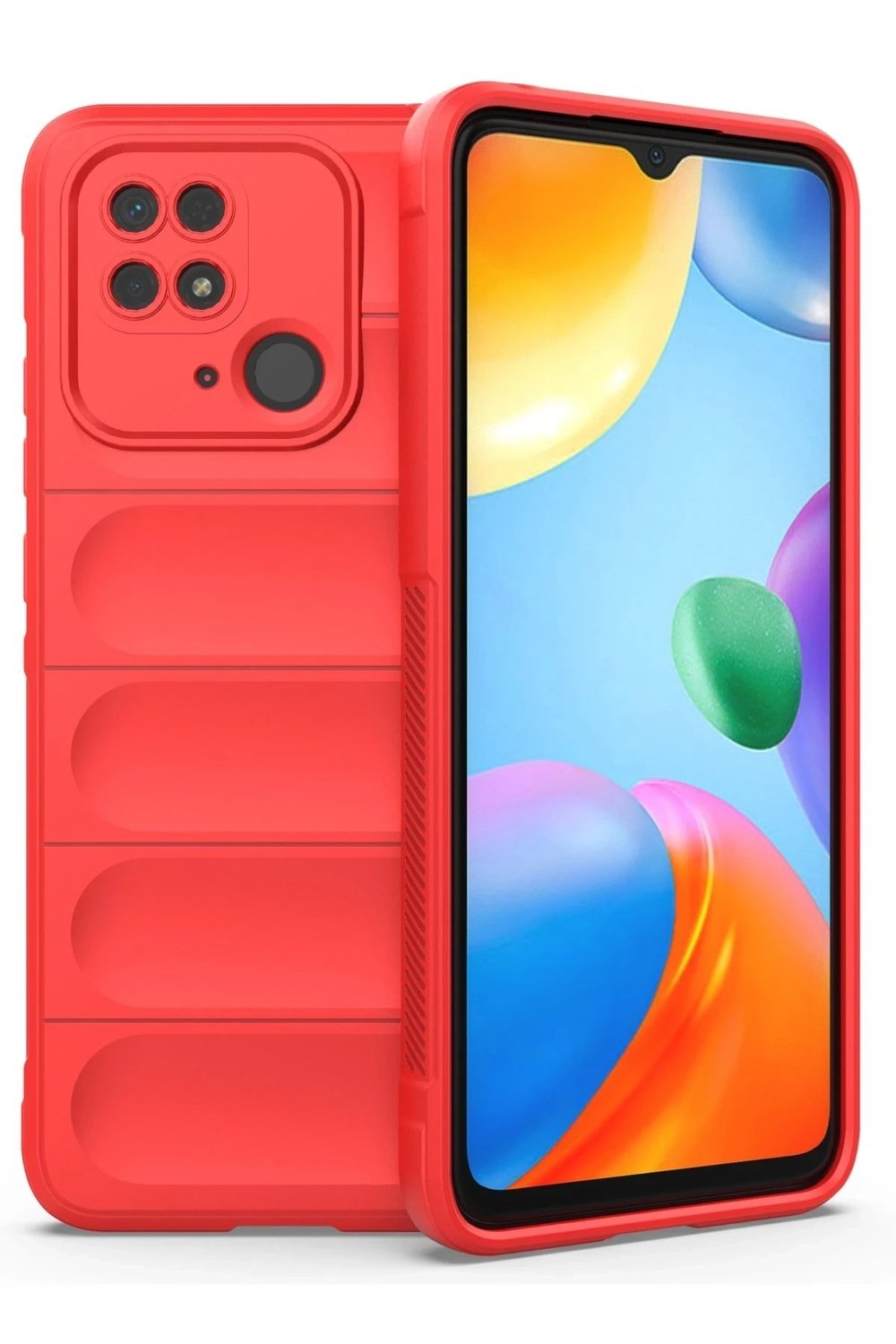 Mey İthalat®   Redmi 10C Kılıf Optimum Silikon - Kırmızı