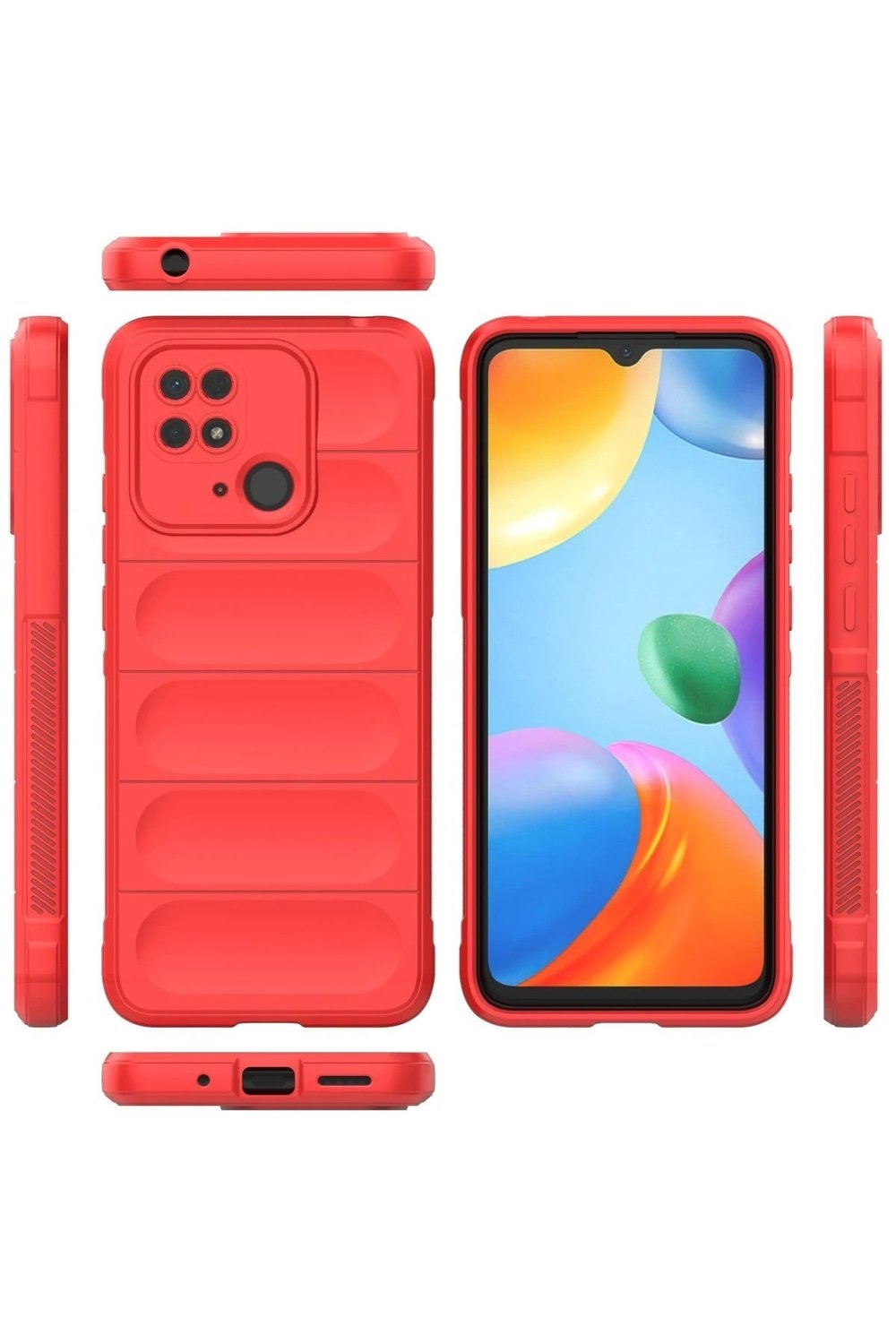 Mey İthalat®   Redmi 10C Kılıf Optimum Silikon - Kırmızı