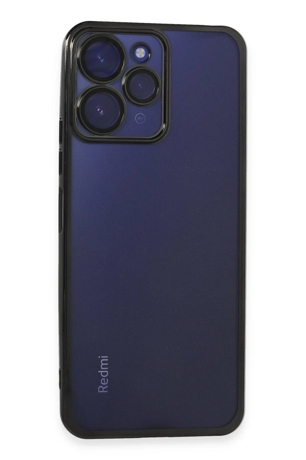 Mey İthalat®   Redmi 12 Kılıf  Lensli Silikon - Siyah