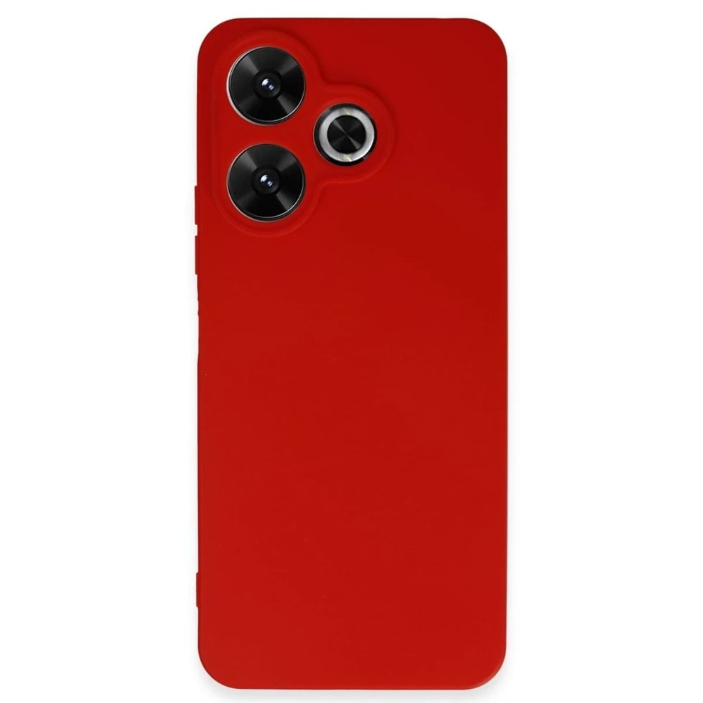 Mey İthalat®   Redmi 13 4G Kılıf First Silikon - Kırmızı