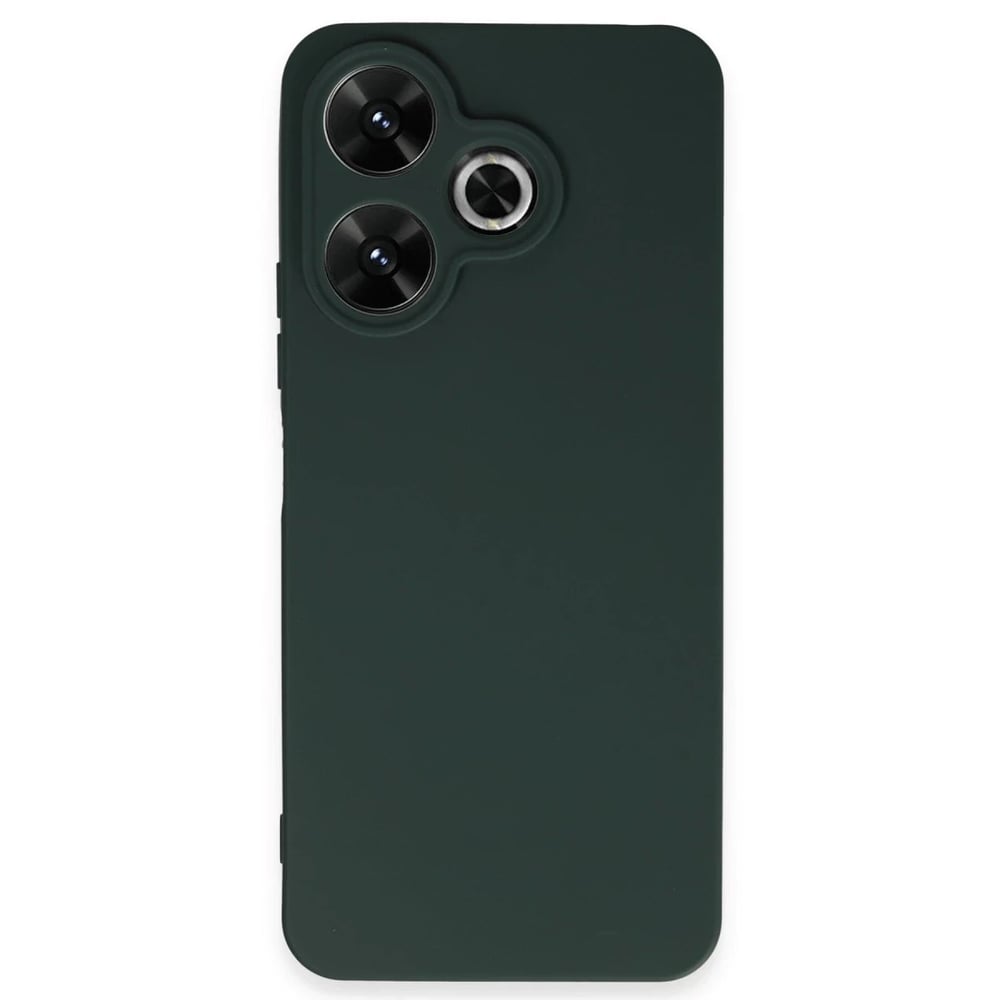 Mey İthalat®   Redmi 13 4G Kılıf First Silikon - Koyu Yeşil