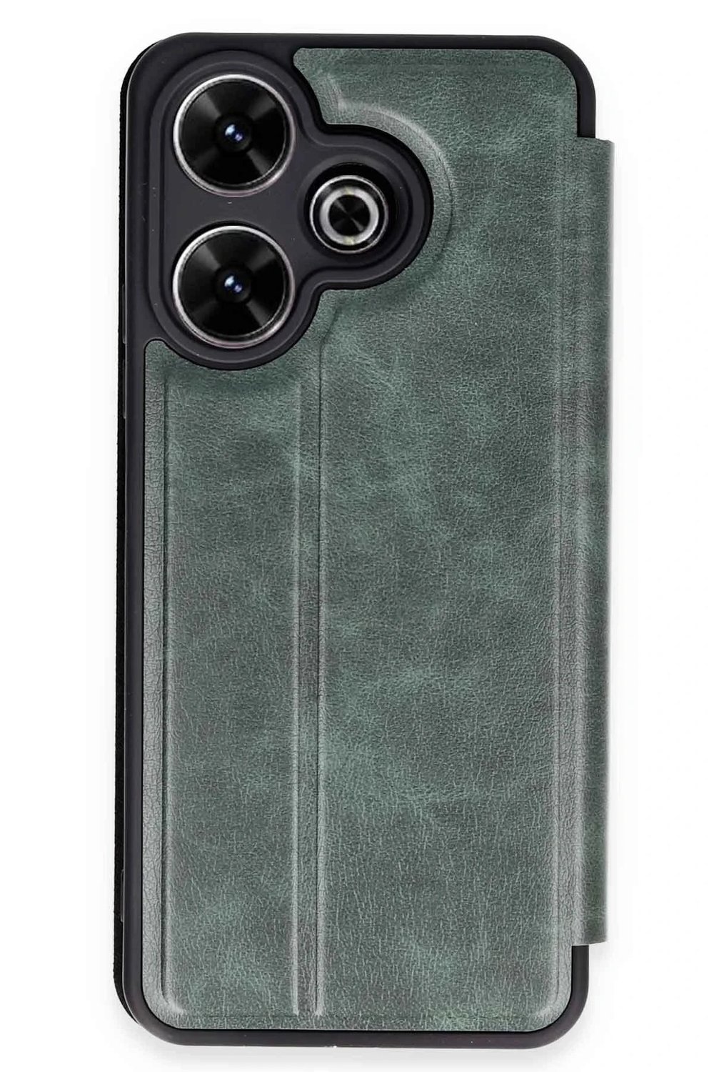 Mey İthalat®   Redmi 13 4G Kılıf Flip Cover - Koyu Yeşil