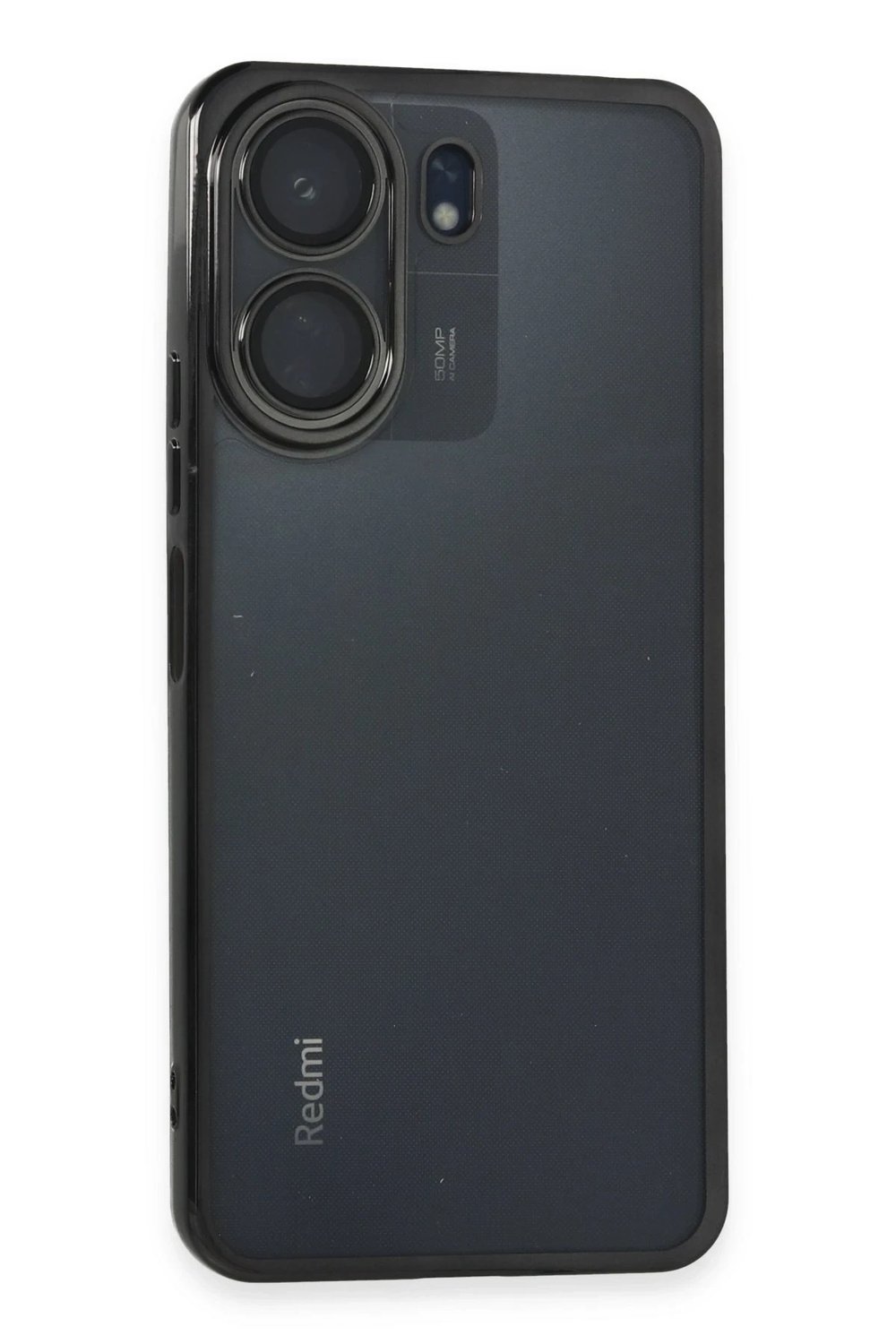 Mey İthalat®   Redmi 13C Kılıf  Lensli Silikon - Siyah