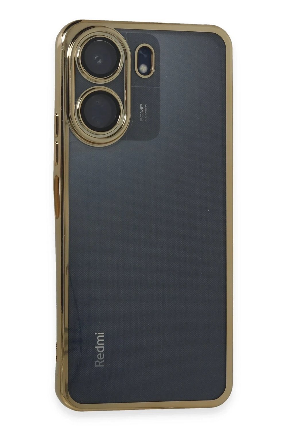 Mey İthalat®   Redmi 13C Kılıf  Lensli Silikon - Gold