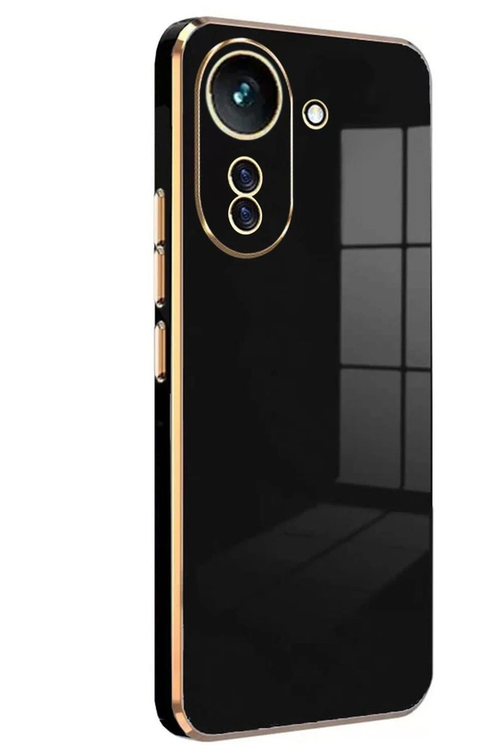 Mey İthalat®   Redmi 13C Kılıf Volet Silikon - Siyah