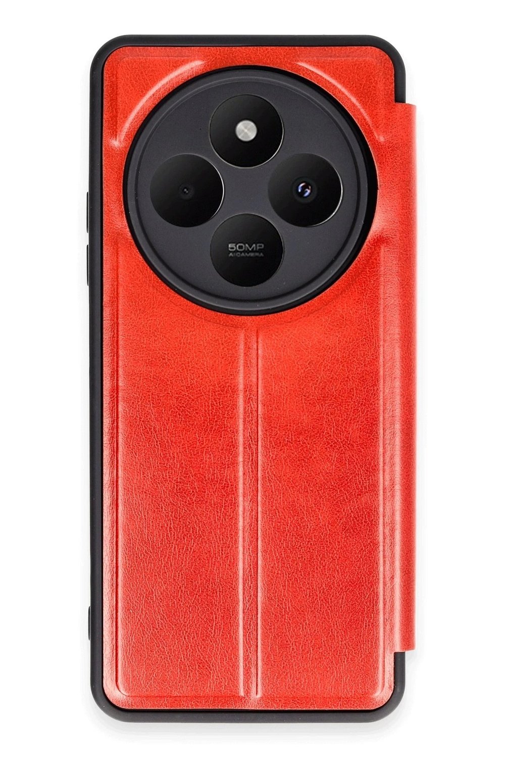 Mey İthalat®   Redmi 14C Kılıf Flip Cover - Kırmızı