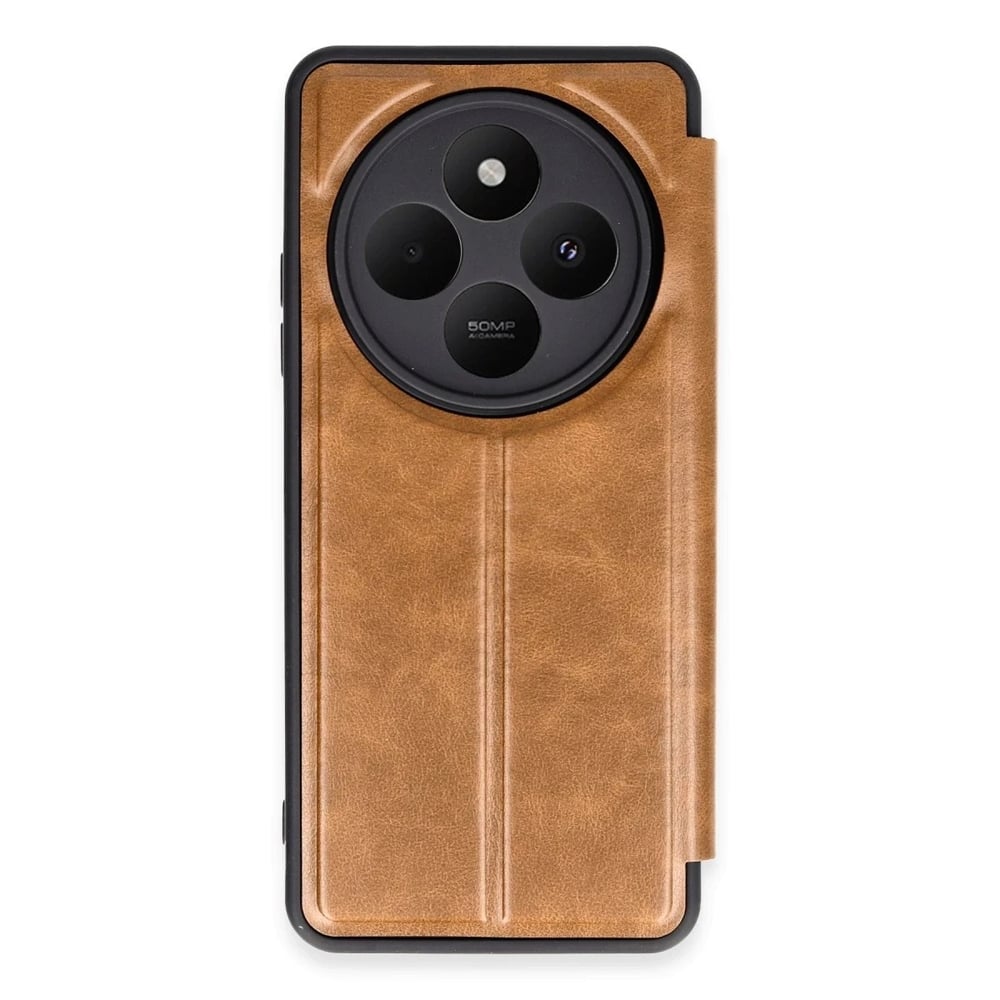 Mey İthalat®   Redmi 14C Kılıf Flip Cover - Taba