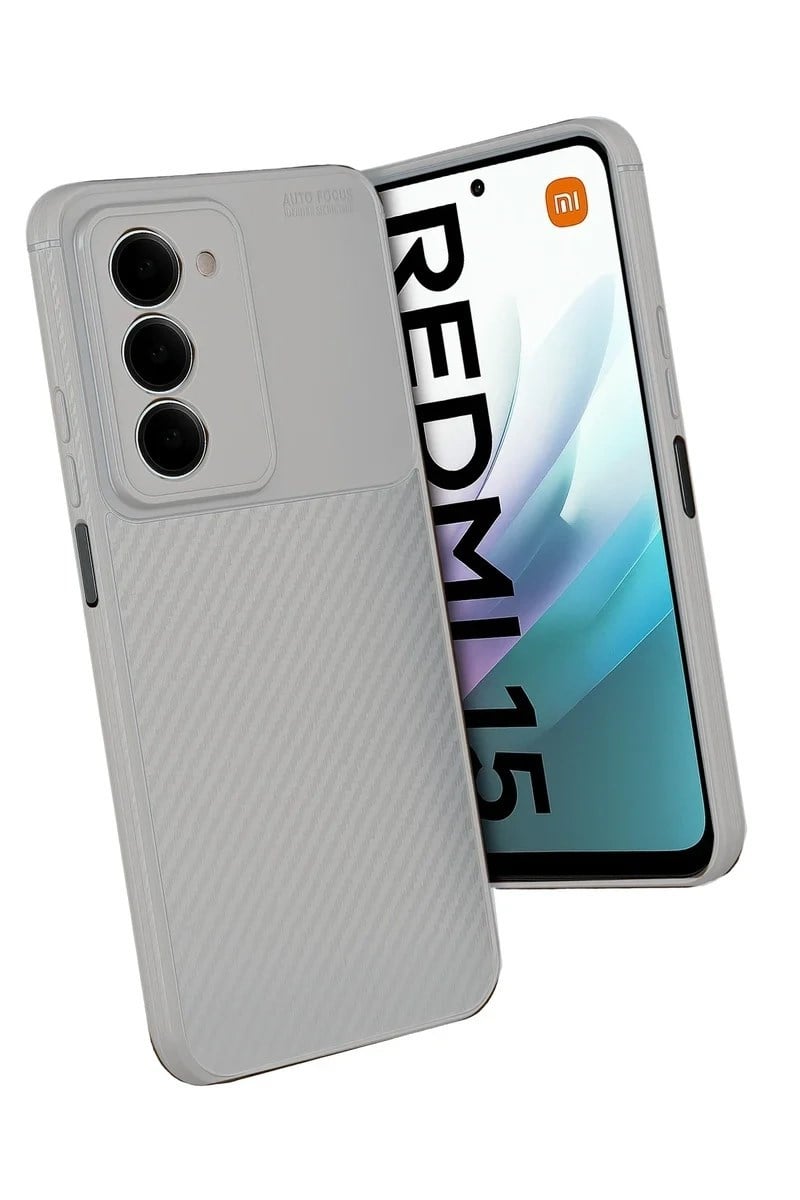 Mey İthalat®   Redmi 15 4G Auto Focus Karbon Kapak - Gri