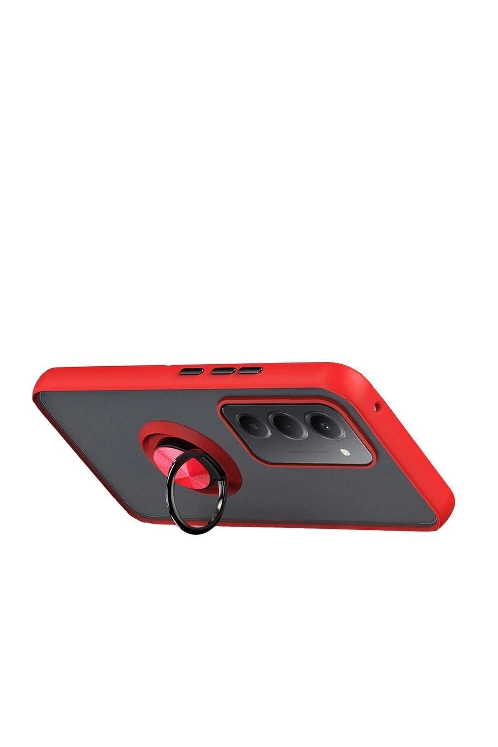 Mey İthalat®   Redmi 15 4G Montreal Yüzüklü Silikon Kapak - Kırmızı