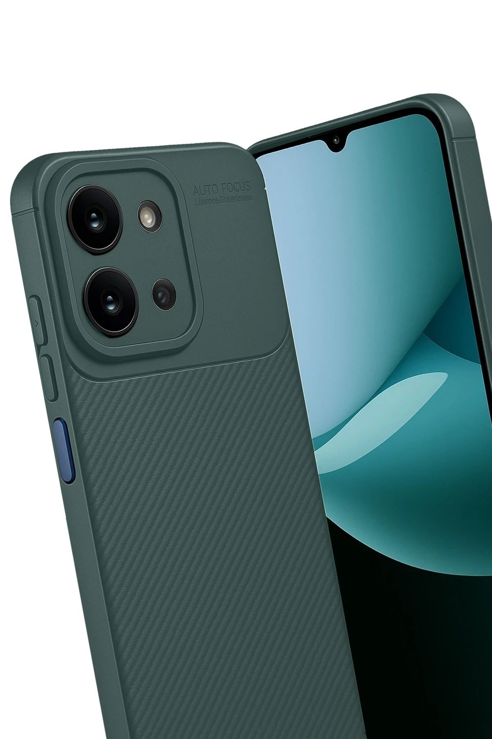 Mey İthalat®   Redmi 15C 4G Auto Focus Karbon Kapak - Koyu Yeşil