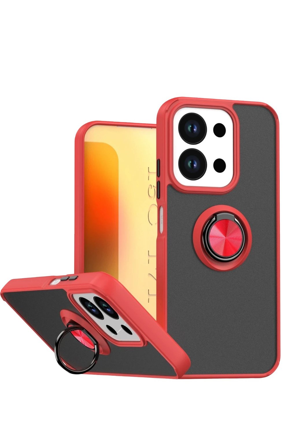 Mey İthalat®   Redmi 15C 4G Montreal Yüzüklü Silikon Kapak - Kırmızı