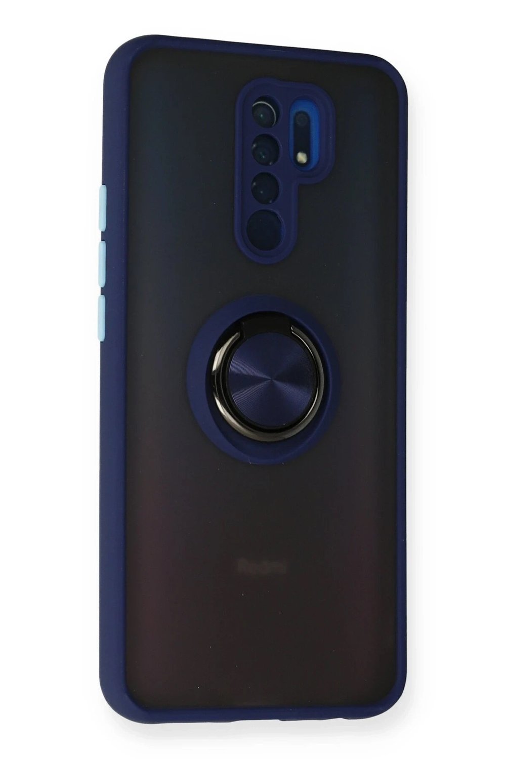 Mey İthalat®   Redmi 9 Kılıf Montreal Yüzüklü Silikon Kapak - Lacivert