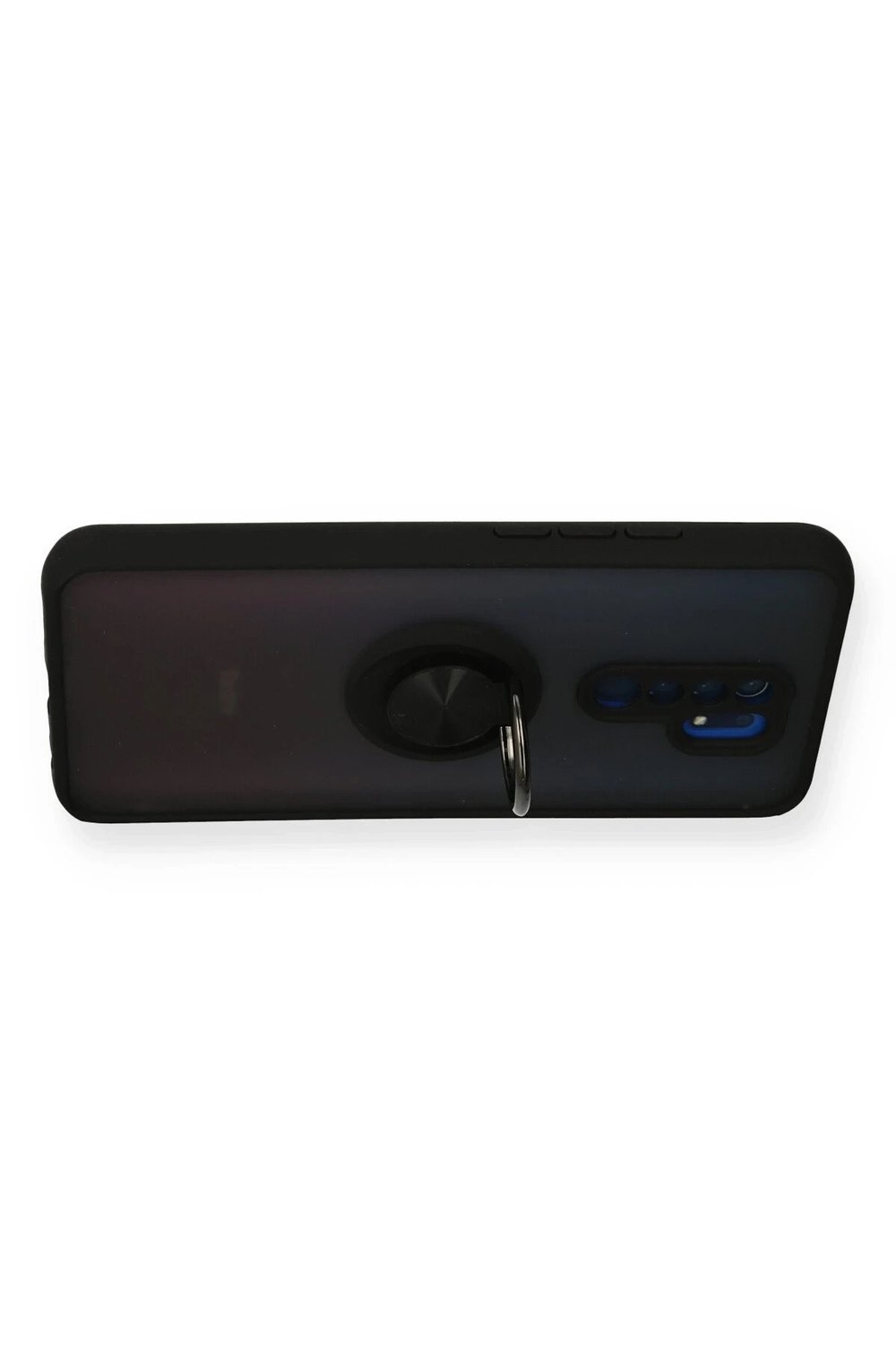 Mey İthalat®   Redmi 9 Kılıf Montreal Yüzüklü Silikon Kapak - Siyah