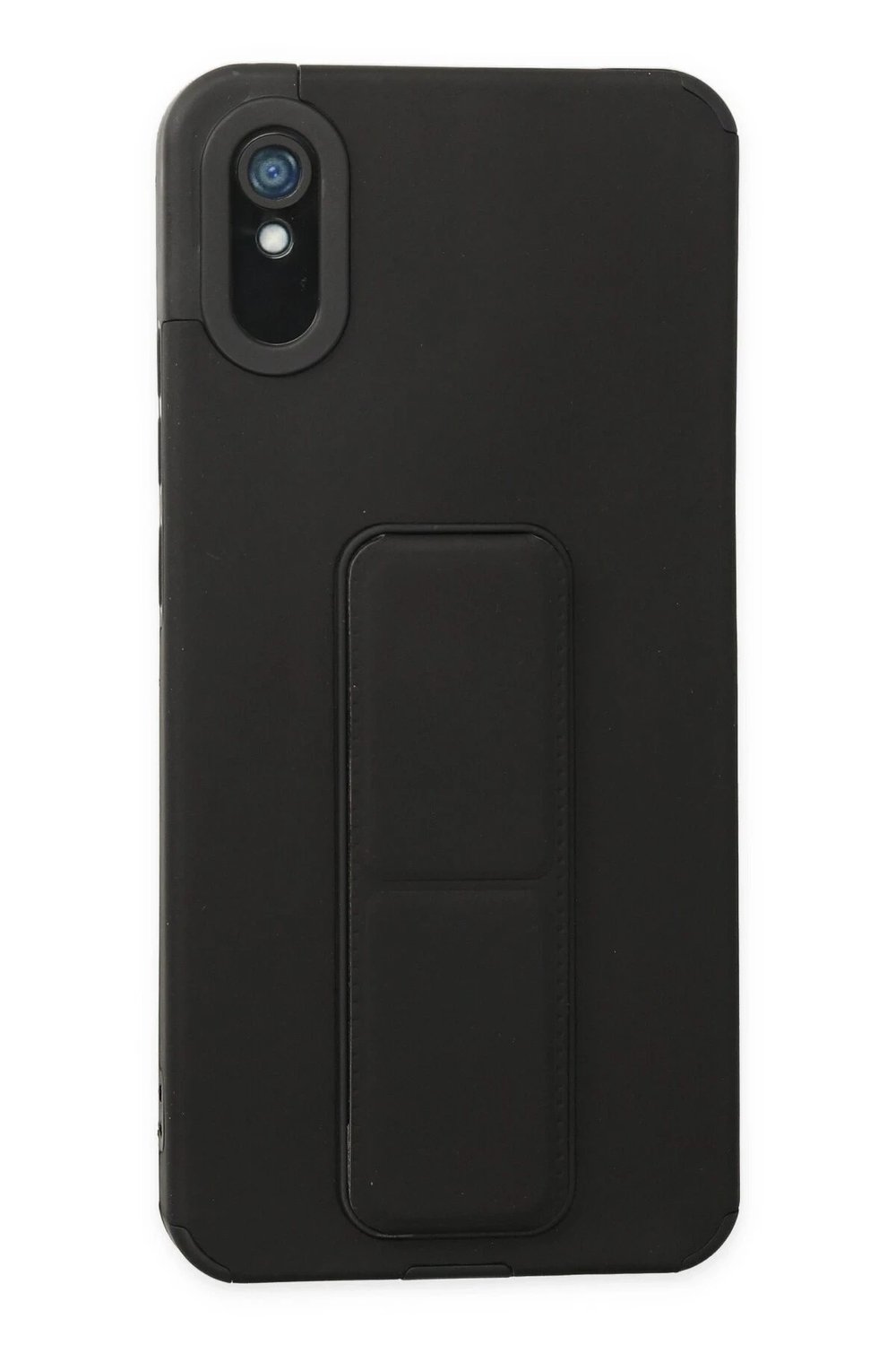 Mey İthalat®   Redmi 9A Kılıf Mega Standlı Silikon - Siyah