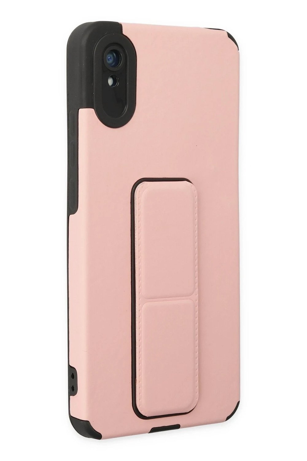 Mey İthalat®   Redmi 9A Kılıf Mega Standlı Silikon - Pudra