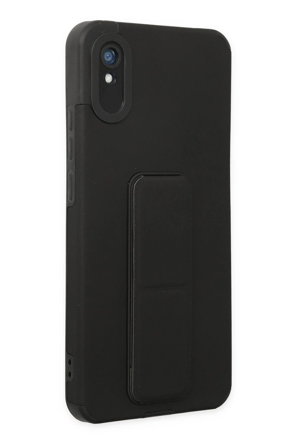 Mey İthalat®   Redmi 9A Kılıf Mega Standlı Silikon - Siyah
