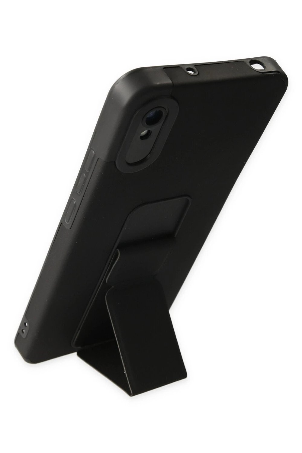 Mey İthalat®   Redmi 9A Kılıf Mega Standlı Silikon - Siyah
