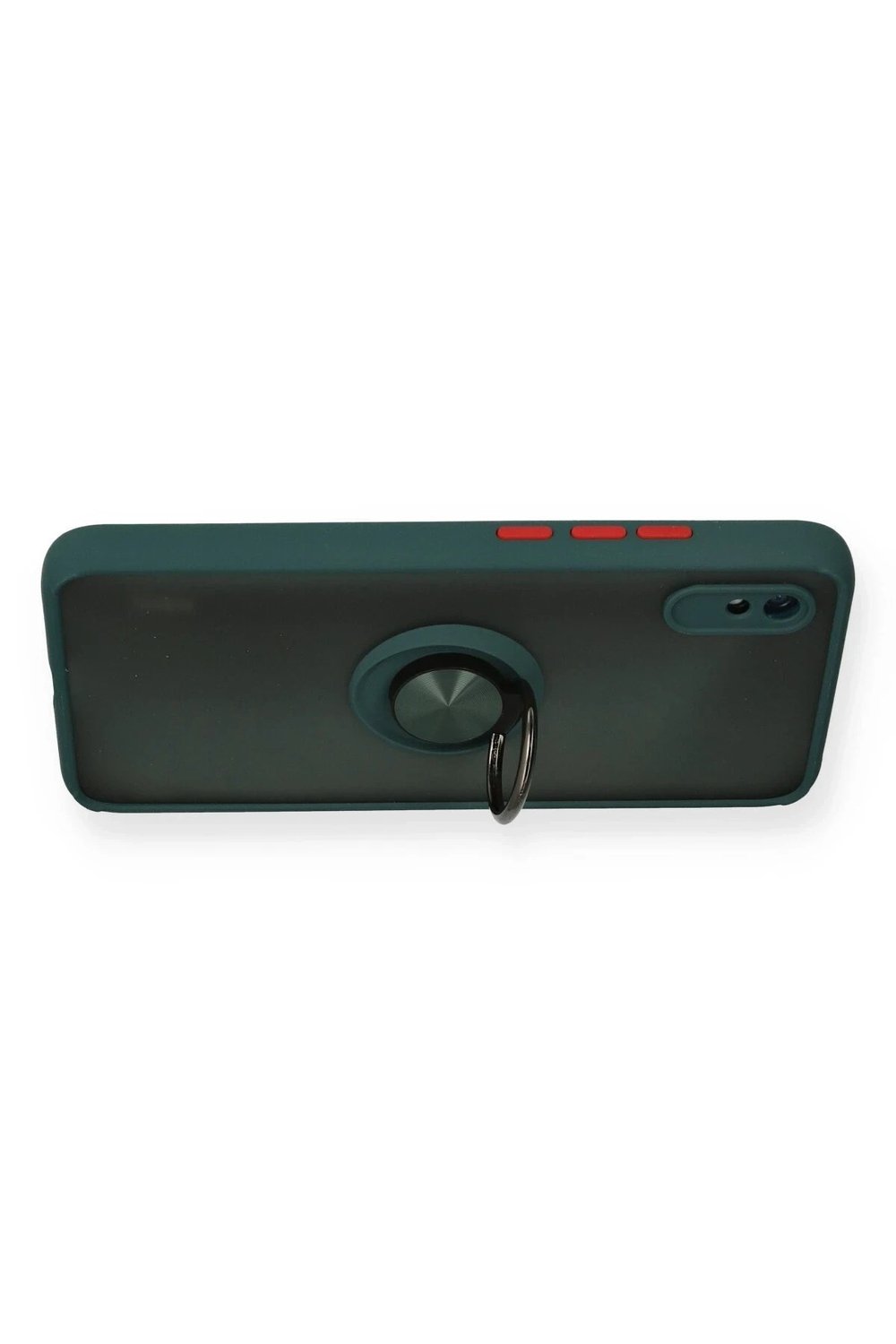 Mey İthalat®   Redmi 9A Kılıf Montreal Yüzüklü Silikon Kapak - Yeşil