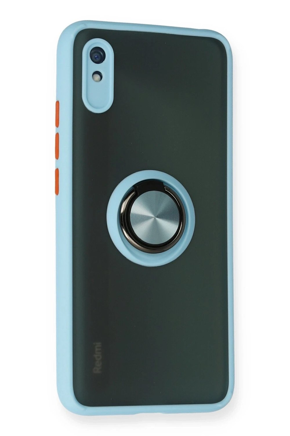 Mey İthalat®   Redmi 9A Kılıf Montreal Yüzüklü Silikon Kapak - Buz Mavi