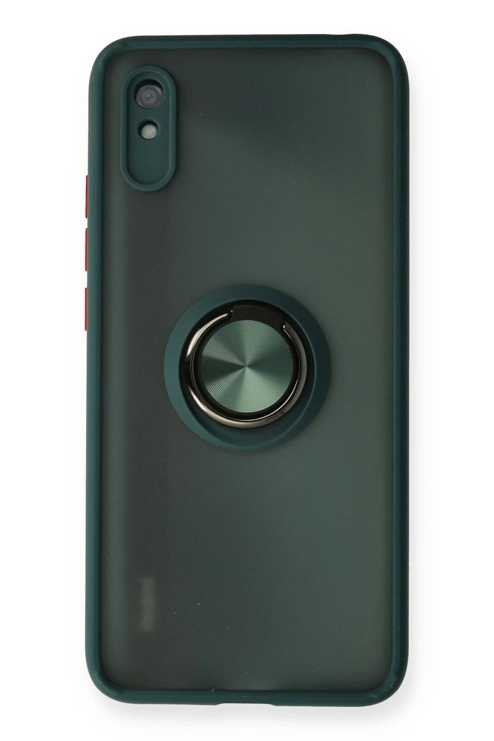 Mey İthalat®   Redmi 9A Kılıf Montreal Yüzüklü Silikon Kapak - Yeşil