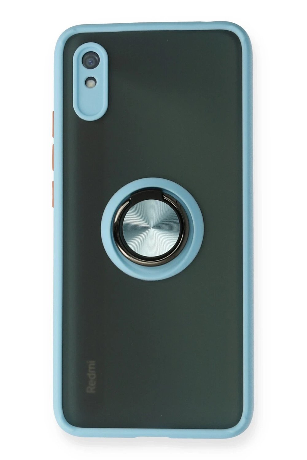 Mey İthalat®   Redmi 9A Kılıf Montreal Yüzüklü Silikon Kapak - Buz Mavi