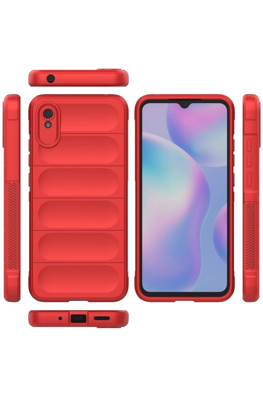 Mey İthalat®   Redmi 9A Kılıf Optimum Silikon - Kırmızı