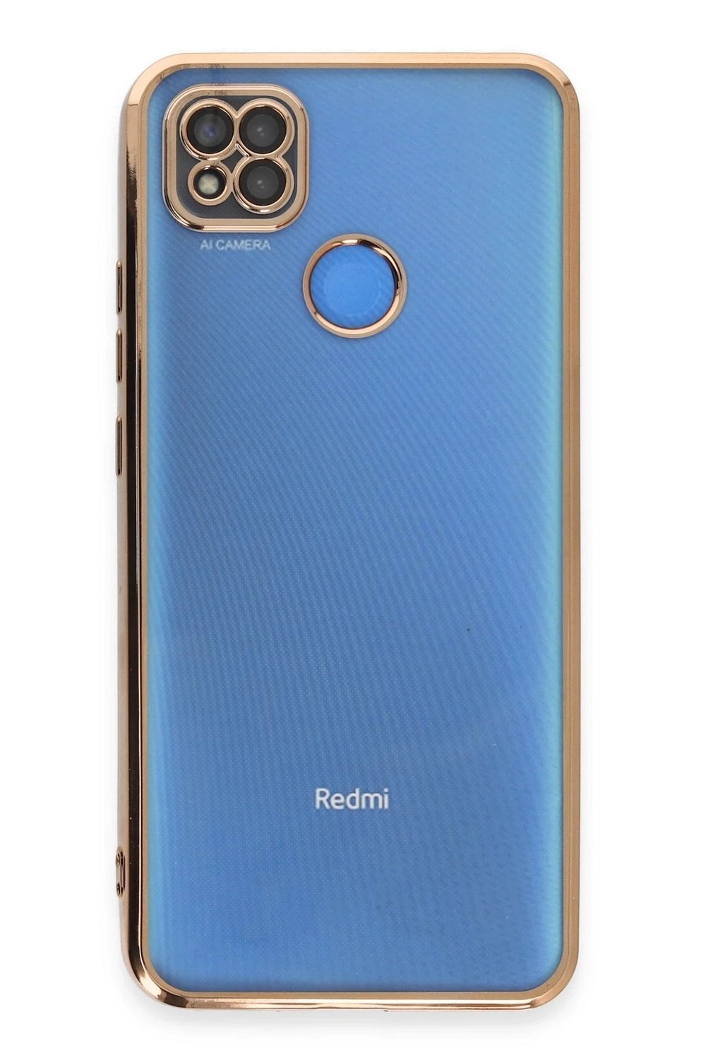 Mey İthalat®   Redmi 9C Kılıf  Lensli Silikon - Gold