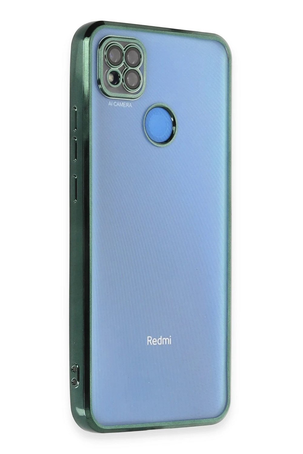 Mey İthalat®   Redmi 9C Kılıf  Lensli Silikon - Yeşil