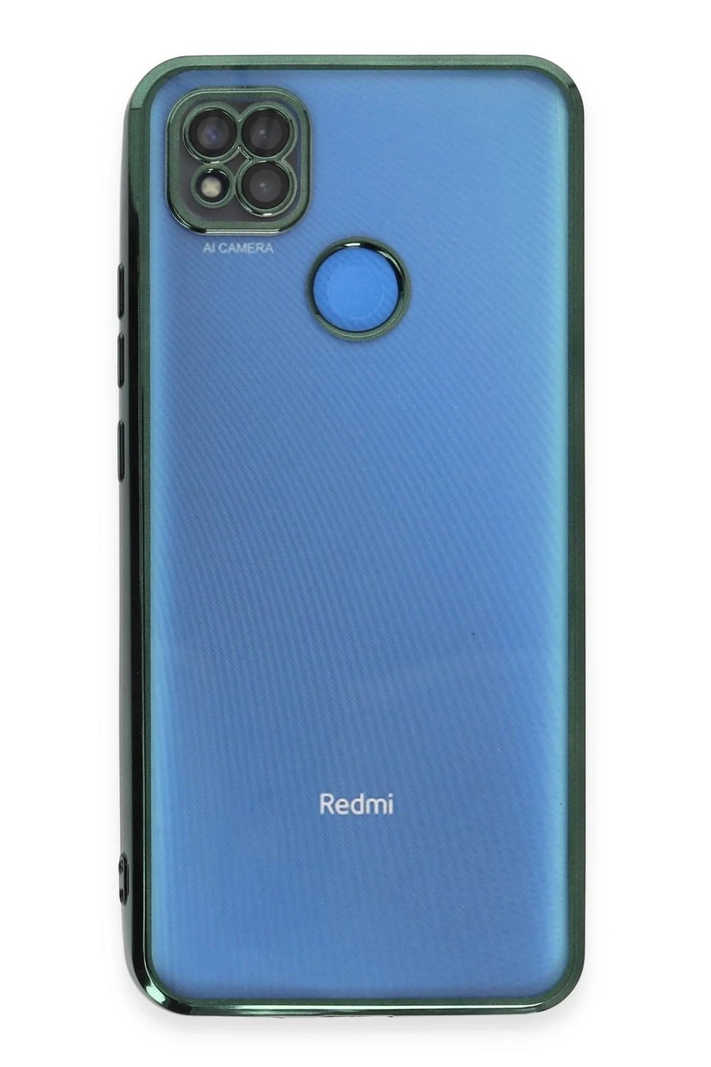 Mey İthalat®   Redmi 9C Kılıf  Lensli Silikon - Yeşil