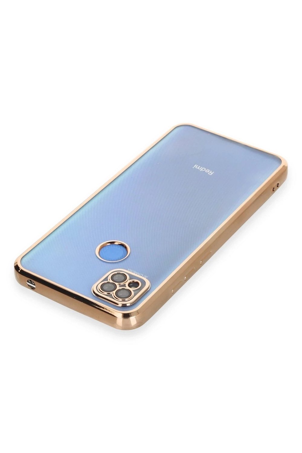 Mey İthalat®   Redmi 9C Kılıf  Lensli Silikon - Gold
