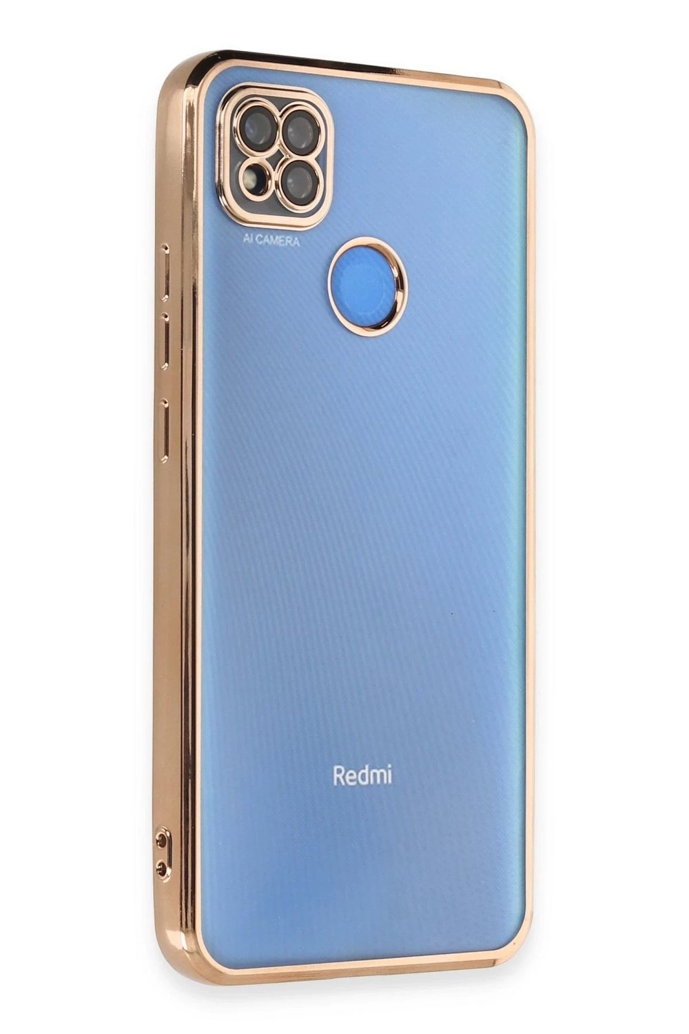 Mey İthalat®   Redmi 9C Kılıf  Lensli Silikon - Gold