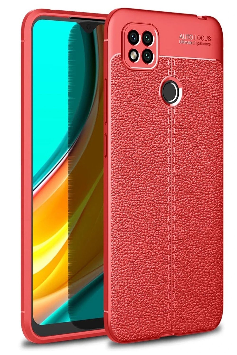 Mey İthalat®   Redmi 9C Kılıf Auto Focus Kapak - Kırmızı