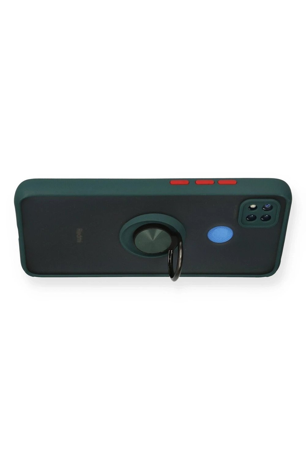 Mey İthalat®   Redmi 9C Kılıf Montreal Yüzüklü Silikon Kapak - Yeşil